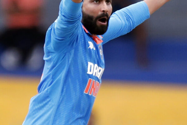 Colombo : India's Ravindra Jadeja appeals for a wicket during th